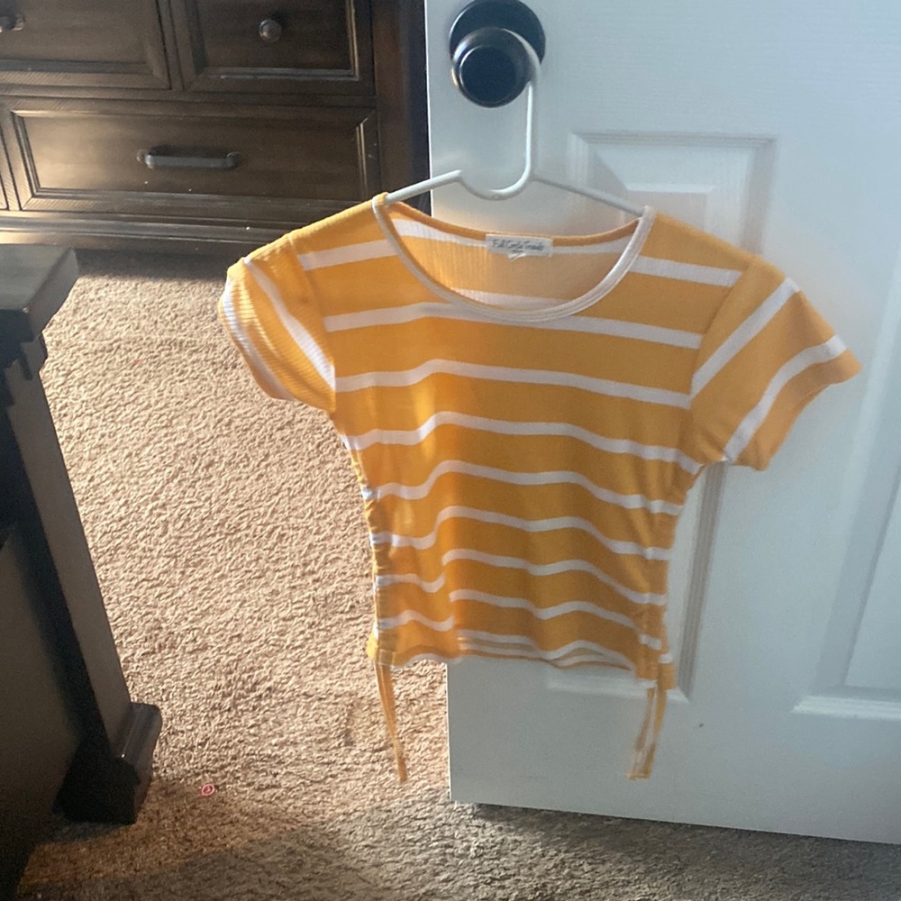 Tight orange stripped shirt